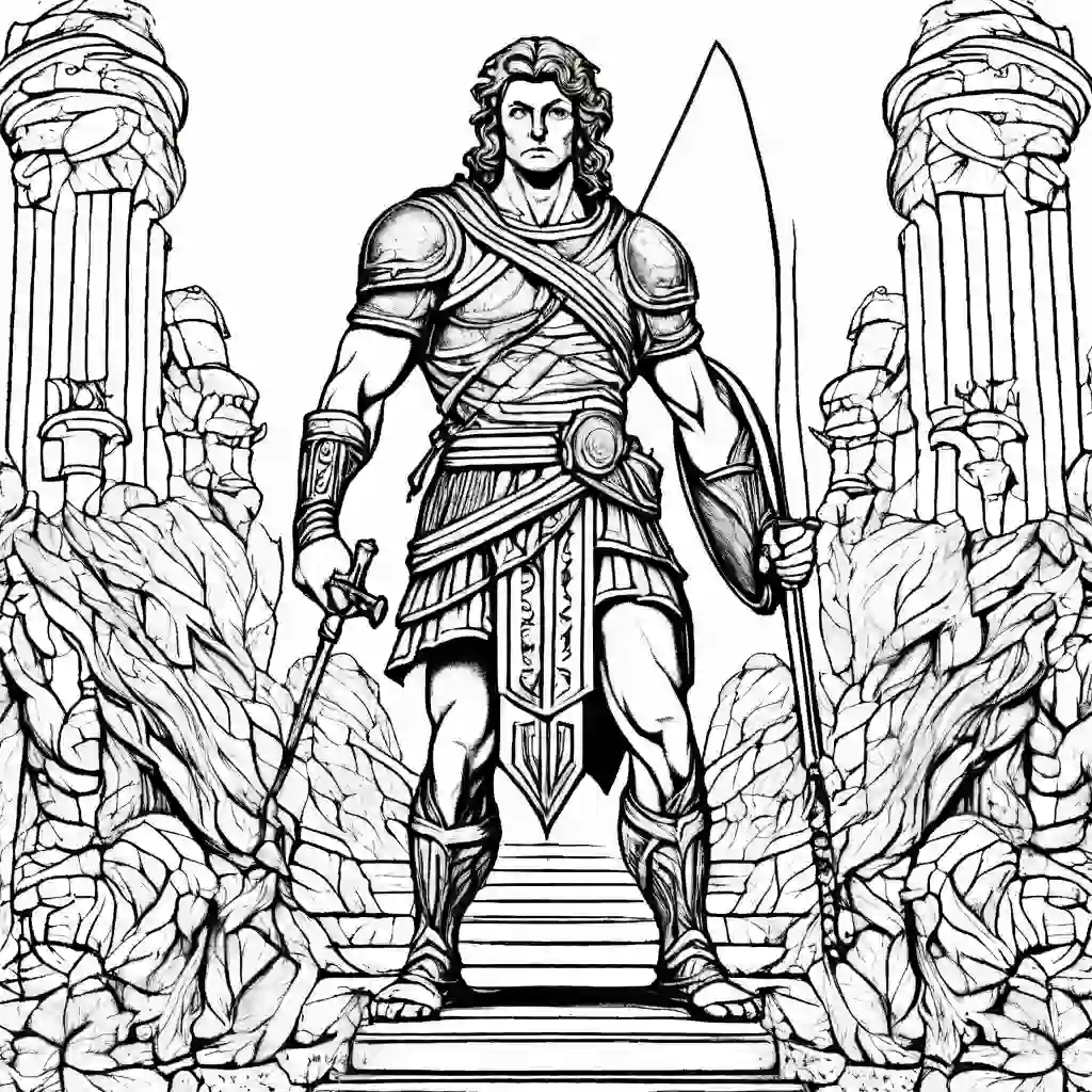 David and Goliath coloring pages